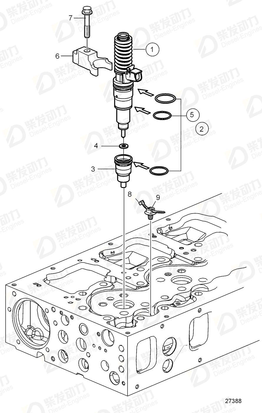 VOLVO Unit Injector 3801368 Drawing
